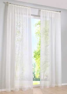Гардина (2 шт.), гофрированная тесьма (кремовый) Bonprix