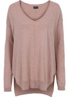Пуловер с V-образным вырезом (винтажно-розовый) Bonprix