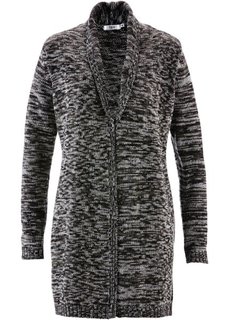 Удлиненный кардиган с длинным рукавом (антрацитовый меланж) Bonprix