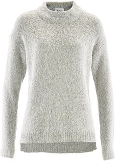 Пуловер из пряжи букле (меланж цвета белой шерсти) Bonprix