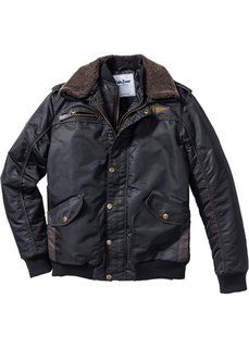 Куртка Regular Fit с воротником из искусственного меха (черный) Bonprix