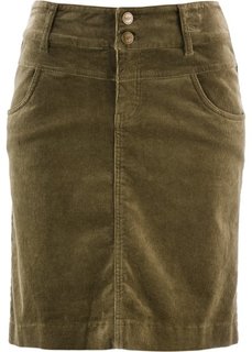Вельветовая юбка (зеленый хаки) Bonprix