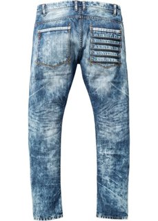 Джинсы Regular Fit Tapered, длина (в дюймах) 32 (синий «потертый») Bonprix