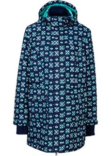 Функциональная куртка на плюшевой подкладке (темно-синий с узором) Bonprix