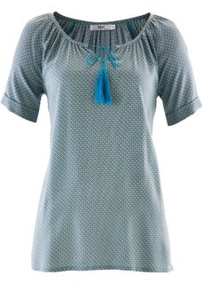 Блузка с коротким рукавом (минерально-синий с рисунком) Bonprix