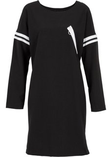 Платье с деталями в полоску (черный) Bonprix