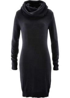 Вязаное платье с высоким воротом (черный) Bonprix