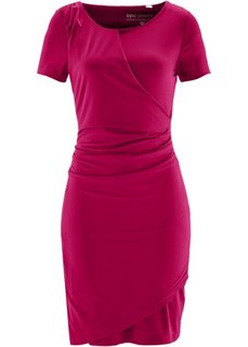 Трикотажное платье с драпировкой (свекольный) Bonprix