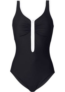 Утягивающий купальный костюм (черный/белый) Bonprix