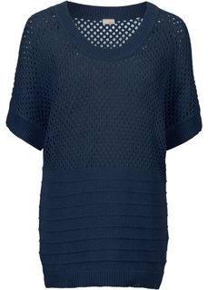 Пуловер с перфорацией (темно-синий) Bonprix