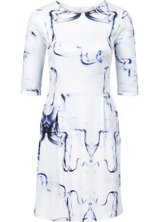 Платье из материала под неопрен (цвет белой шерсти с рисунком) Bonprix