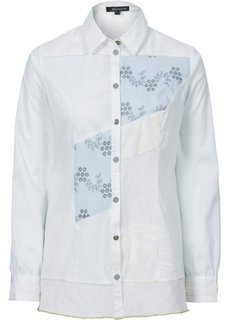 Блузка в стиле пэчворк (белый) Bonprix