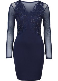 Платье с кружевной отделкой (темно-синий) Bonprix