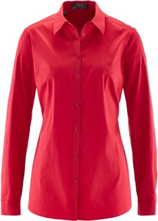 Блузка-рубашка с длинными рукавами (красный) Bonprix