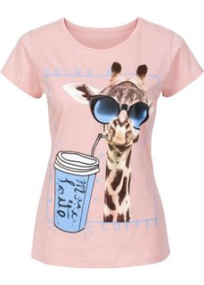 Футболка (дымчато-розовый с рисунком) Bonprix
