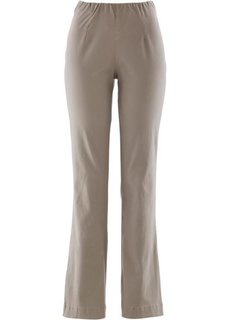 Брюки-стретч Bootcut без застежки, низкий рост (K) (серо-коричневый НОВИНКА) Bonprix