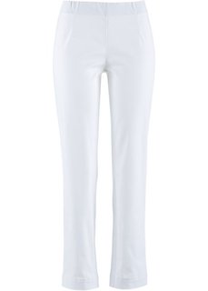 Прямые брюки стретч без застежки, низкий рост (K) (белый) Bonprix