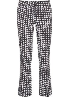 Расклешенные брюки длины 7/8 (цвет белой шерсти/черный с узором) Bonprix