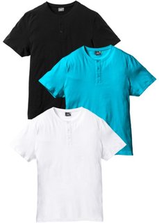 Футболка Regular Fit (3 шт.) (белый + бирюзовый + черный) Bonprix