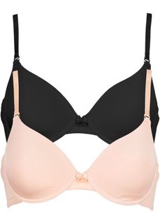 Бюстгальтер-мультивей (2 штуки в упаковке), чашка C (цвет пудры + черный) Bonprix