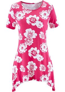 Футболка с коротким рукавом (ярко-розовый/кремовый в цветочек) Bonprix