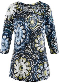 Футболка с рукавом 3/4 (черный с рисунком) Bonprix