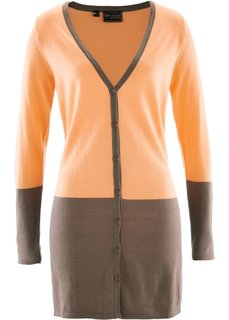 Удлиненный кардиган с кашемиром ПРЕМИУМ (бурый/абрикосовый) Bonprix