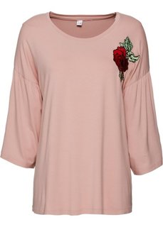Футболка с аппликацией (винтажно-розовый) Bonprix