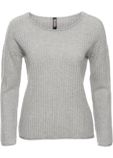 Легкий вязаный пуловер (серый меланж) Bonprix