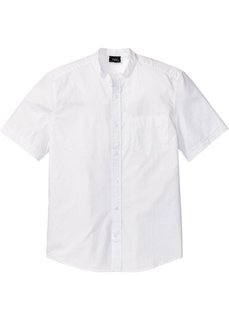 Рубашка Regular Fit с воротником-стойкой и коротким рукавом (белый) Bonprix