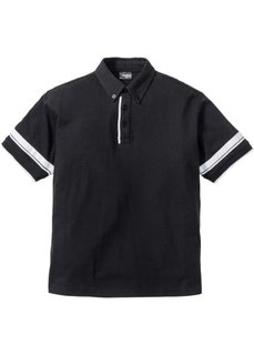 Футболка-поло Regular Fit (черный/белый) Bonprix