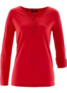 Трикотажная туника с длинным рукавом (красный) Bonprix