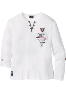 Футболка Regular Fit с длинным рукавом (белый) Bonprix