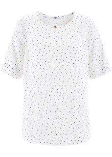 Блуза с коротким рукавом (белый с узором) Bonprix