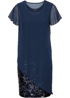 Коктейльное платье с пайетками (темно-синий) Bonprix