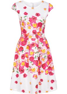 Платье в дизайне под неопрен (белый) Bonprix