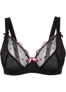 Бюстгальтер, чашка D (черный/ярко-розовый) Bonprix