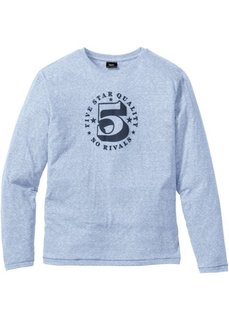 Футболка Regular Fit с длинным рукавом (нежно-голубой меланж) Bonprix