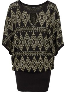 Пуловер с блестящим эффектом (черный/золотистый) Bonprix