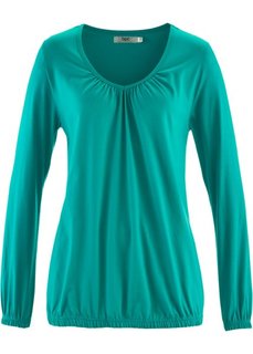 Футболка с длинным рукавом (изумрудный) Bonprix