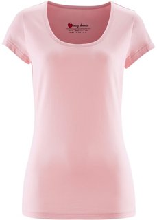 Футболка стретч с коротким рукавом (нежно-розовый) Bonprix