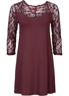 Футболка с кружевом (кленово-красный) Bonprix