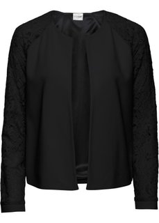 Куртка с кружевными рукавами (черный) Bonprix