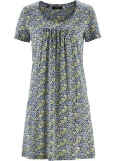 Трикотажное платье с коротким рукавом (зеленый киви с рисунком) Bonprix