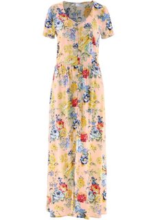 Платье-рубашка (светлый персиковый/нежно-голубой с рисунком) Bonprix