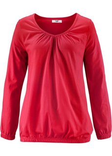 Футболка с длинным рукавом (красный) Bonprix