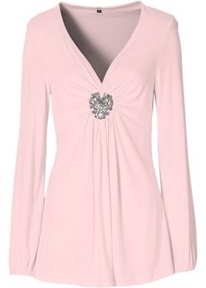 Футболка с длинными рукавами (нежно-розовый) Bonprix