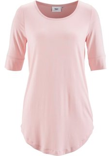 Удлиненная вискозная футболка (нежно-розовый) Bonprix