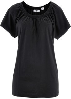 Футболка с вырезом-кармен (черный) Bonprix