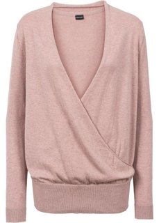 Пуловер с эффектом запаха (винтажно-розовый) Bonprix